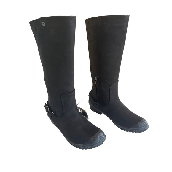 NWT Sorel Grill Slimboot Tall Leather Riding Boots Waterproof Snow Black Buckle - Picture 4 of 14